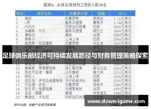 足球俱乐部经济可持续发展路径与财务管理策略探索 足球俱乐部经济可持续发展路径与财务管理策略探索